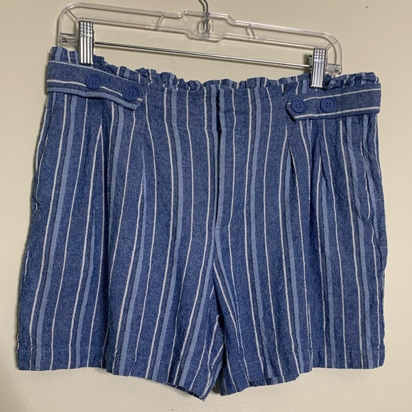 Definitions Linen Striped High Rise Shorts Sz M - Picture 1 of 8